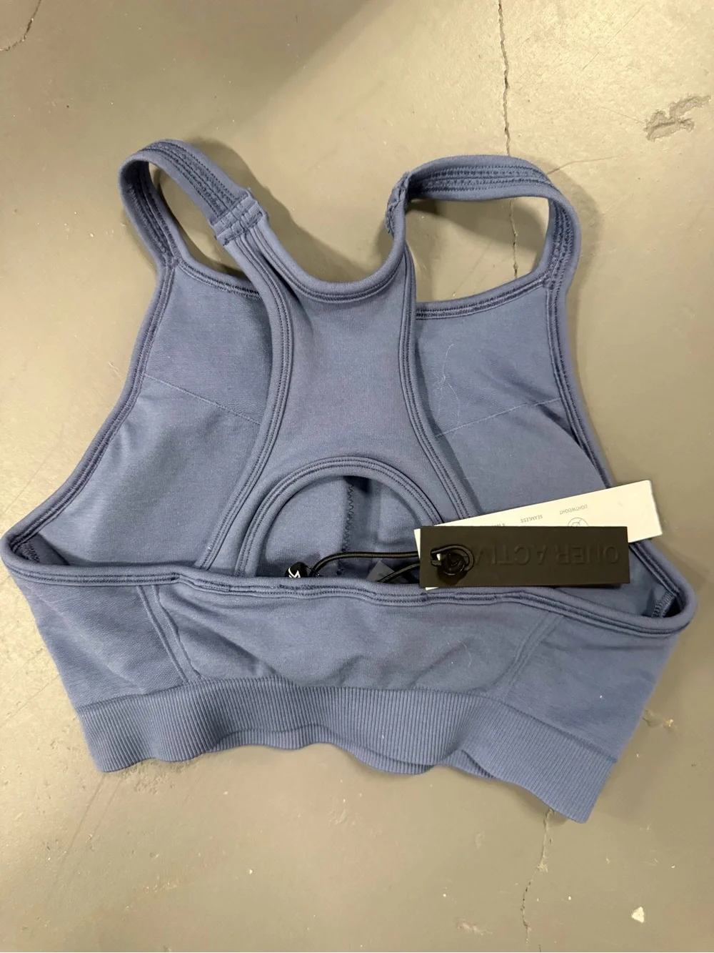 Oner Active Navy Blue High-Neck Racerback Sports Bra